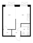 Планировка 1-комнатной квартиры, 31,9 м2