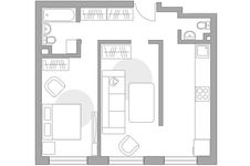 Планировка 2-комнатной квартиры, 55 м2