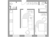 Планировка 2-комнатной квартиры, 56,9 м2
