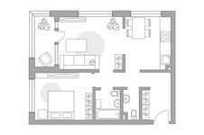 Планировка 2-комнатной квартиры, 58,8 м2
