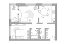Планировка 2-комнатной квартиры, 54,8 м2