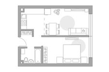 Планировка 2-комнатной квартиры, 40,5 м2