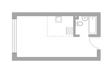 Планировка квартиры студии, 25,9 м2