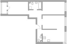 Планировка 3-комнатной квартиры, 70,5 м2