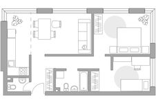 Планировка 3-комнатной квартиры, 62,2 м2