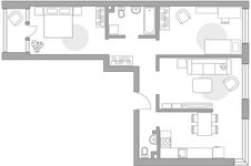 Планировка 3-комнатной квартиры, 70,6 м2