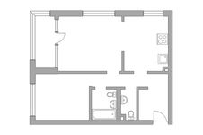 Планировка 2-комнатной квартиры, 58,2 м2