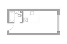 Планировка квартиры студии, 22,7 м2