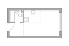 Планировка квартиры студии, 24,8 м2