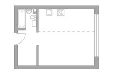 Планировка квартиры студии, 30,8 м2