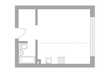 Планировка квартиры студии, 31,9 м2
