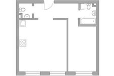 Планировка 1-комнатной квартиры, 53,6 м2