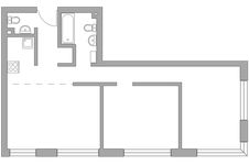 Планировка 3-комнатной квартиры, 61,2 м2