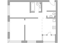 Планировка 3-комнатной квартиры, 60,7 м2