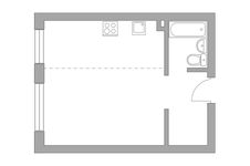 Планировка квартиры студии, 31 м2