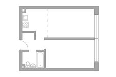 Планировка 2-комнатной квартиры, 40,5 м2