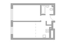 Планировка 2-комнатной квартиры, 38,4 м2