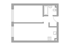 Планировка 2-комнатной квартиры, 41,4 м2