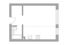 Планировка квартиры студии, 31,9 м2