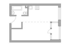 Планировка квартиры студии, 36,8 м2