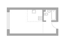 Планировка квартиры студии, 26,9 м2