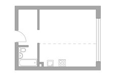 Планировка квартиры студии, 32,5 м2