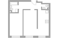 Планировка 2-комнатной квартиры, 55,4 м2