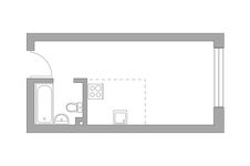 Планировка квартиры студии, 25,7 м2