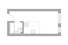 Планировка квартиры студии, 25,7 м2