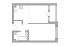 Планировка 2-комнатной квартиры, 45,7 м2