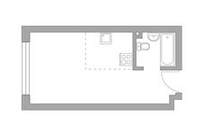Планировка квартиры студии, 28,6 м2
