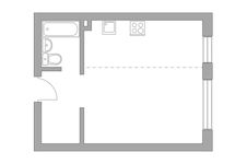 Планировка квартиры студии, 36,4 м2