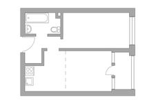 Планировка 2-комнатной квартиры, 42,2 м2