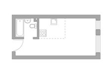 Планировка квартиры студии, 25,7 м2