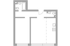 Планировка 2-комнатной квартиры, 53,1 м2