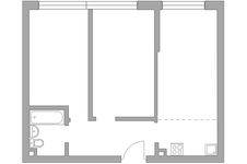 Планировка 3-комнатной квартиры, 53,1 м2