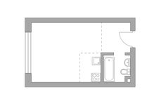 Планировка квартиры студии, 28,7 м2