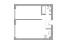Планировка 1-комнатной квартиры, 43,7 м2
