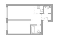 Планировка 2-комнатной квартиры, 44,1 м2