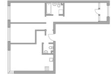 Планировка 3-комнатной квартиры, 87,8 м2