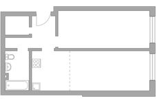 Планировка 2-комнатной квартиры, 55,4 м2