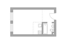 Планировка квартиры студии, 28,9 м2