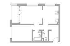 Планировка 2-комнатной квартиры, 64,2 м2