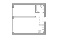 Планировка 2-комнатной квартиры, 44 м2