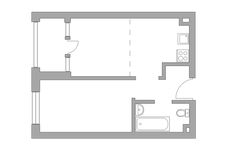 Планировка 2-комнатной квартиры, 41,7 м2