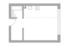 Планировка квартиры студии, 35,3 м2