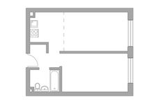 Планировка 2-комнатной квартиры, 45,8 м2