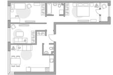 Планировка 3-комнатной квартиры, 89,9 м2