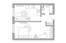 Планировка 2-комнатной квартиры, 41,6 м2
