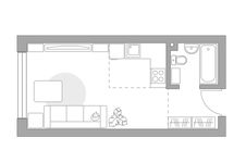 Планировка 1-комнатной квартиры, 29,3 м2